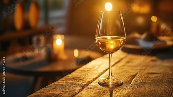 Fototapeta Elegant Cambozola Pairing with Tokaji Wine in a Cozy Setting