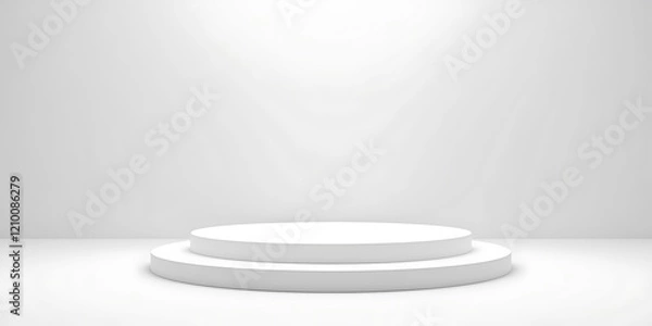 Fototapeta Minimalist White Product Display Platform Mockup