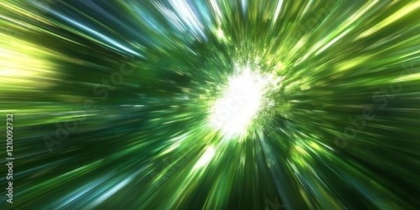 Obraz Web development concept with abstract high speed technology POV motion blur, Generative AI