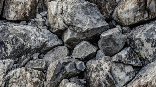 Fototapeta repetitive pattern Natural Gray and Brown Rock Pile with Textured Stones texture background tile