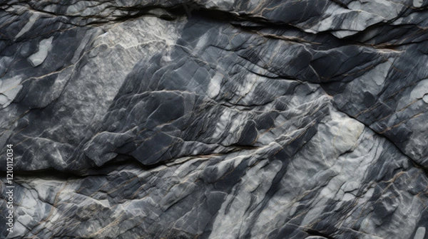 Fototapeta Textured Gray Marble Rock Surface with Natural Patterns - texture stone with tile pattern