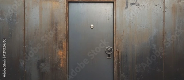 Fototapeta Modern metal entrance door featuring a sleek design and robust locking mechanism suitable for residential and commercial applications