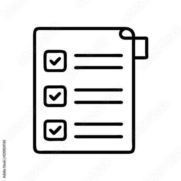 Fototapeta checklist icon, checklist line art - simple line art of checklist, perfect for checklist logos and icons