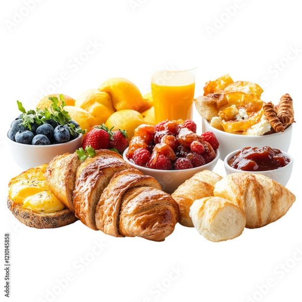 Fototapeta Fresh Breakfast Spread on Isolated Transparent Background
