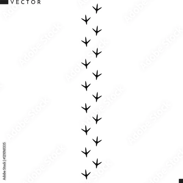Obraz Bird paw print vector. Rooster paw print silhouette. Hen paw print 