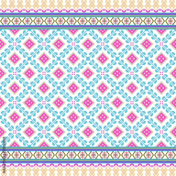 Fototapeta Beautiful seamless pattern design by geometric 