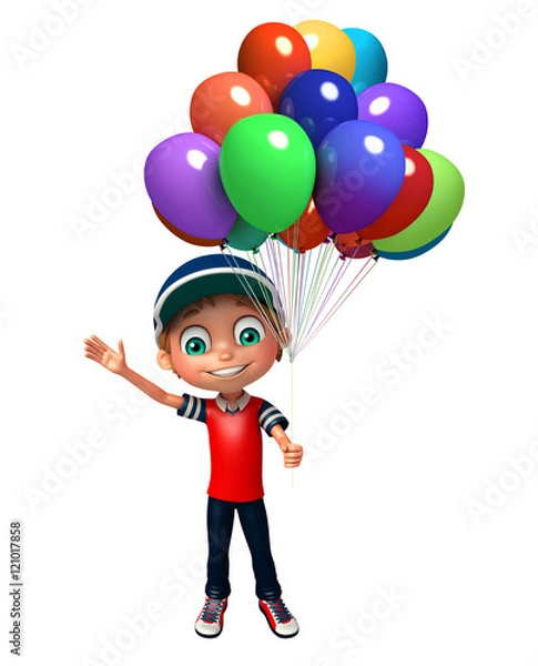 Fototapeta kid boy with balloon