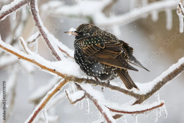Obraz Starling in snow