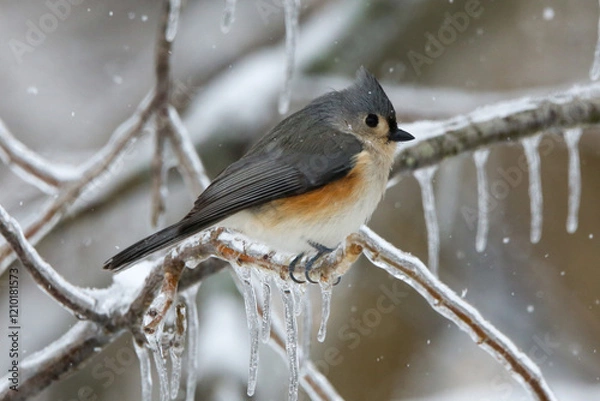 Obraz Tufted Titmouse in winter