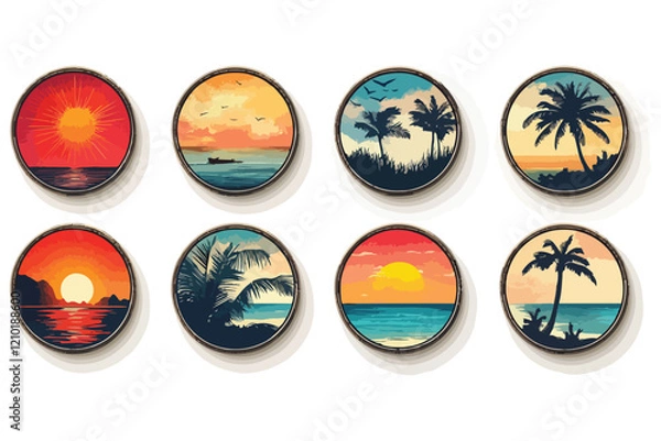 Fototapeta set of easter eggs illustration t shirt bundle vector design