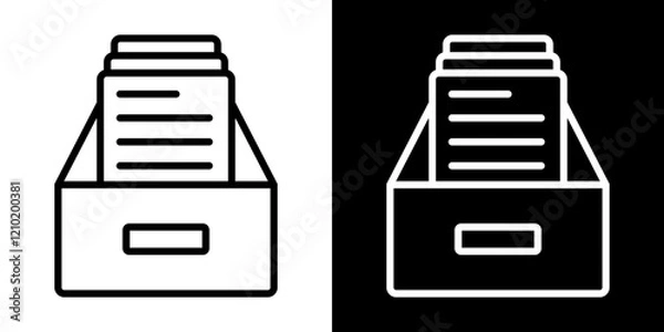 Fototapeta Archives vector icon in thin line style