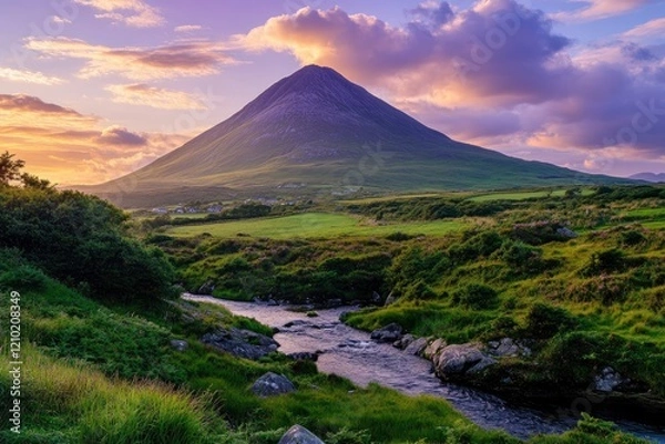 Obraz Serene Mountain Landscape Sunset Irish Photography