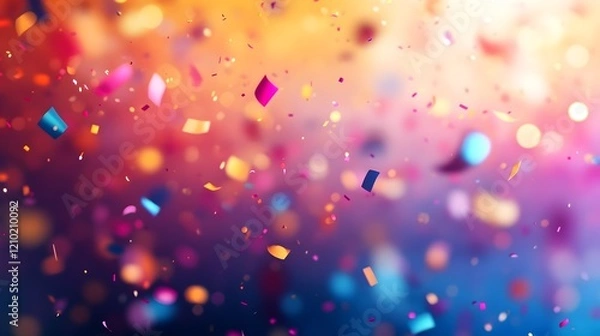 Obraz Vibrant and Joyful Background with Floating Dynamic Gradients Abstract Cheerful Patterns and Soft Whimsical Tones  Featuring a festive and energetic atmosphere perfect for events parties