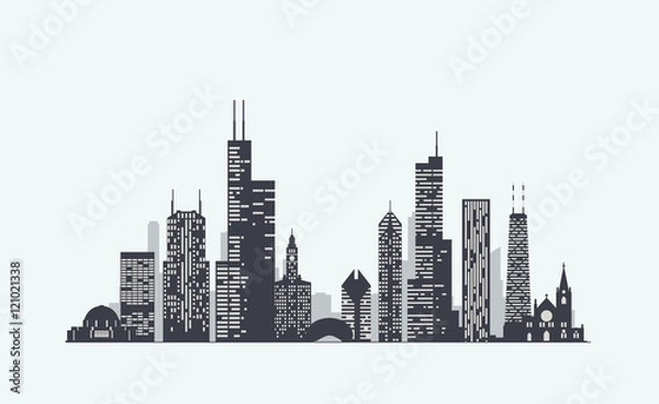 Fototapeta Chicago Silhouette