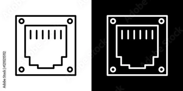 Obraz TCP icons set in black filled and stroke line style