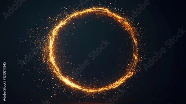 Fototapeta Digital Fire Circle Logo