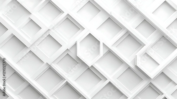 Fototapeta 3D rendering of a white background with a geometric pattern