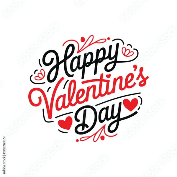 Obraz Valentines Day elegant hand text banner.