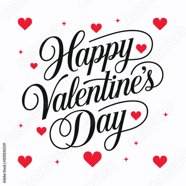 Obraz Valentines Day elegant hand text banner.