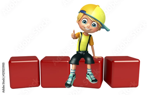 Fototapeta kid boy with  level