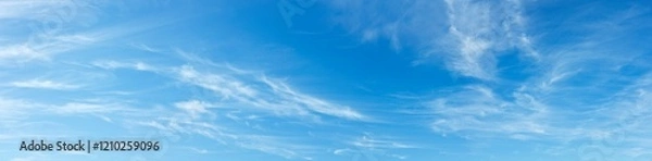 Fototapeta Large panorama of blue sky with white clouds for background use