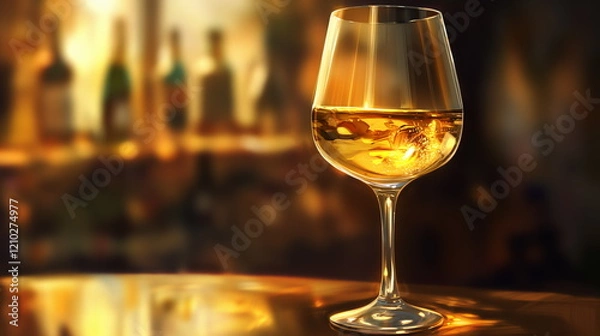 Fototapeta A glass of champagne with subtle highlights. Digit_002