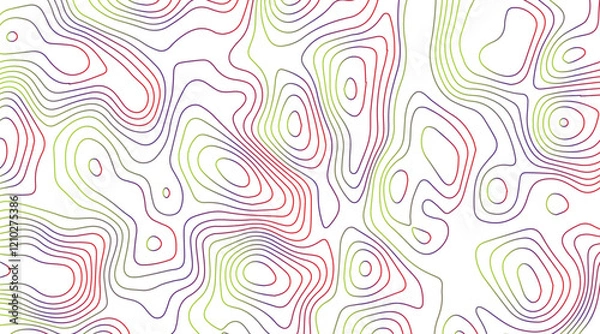 Obraz Vector tree rings seamless background, subtle pattern. topographic map background concept, Topographic map.