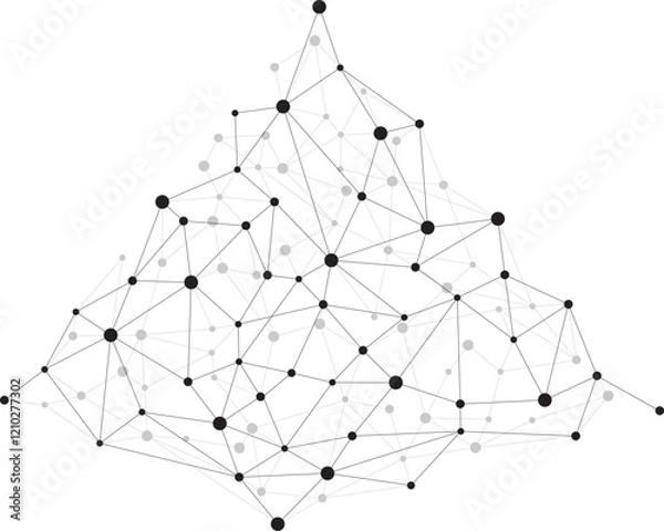 Obraz connected dots triangle shaped abstract