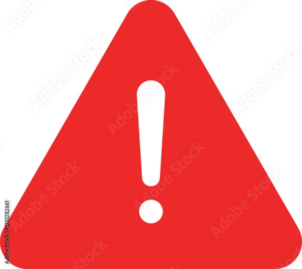 Fototapeta Caution and attention icon set. danger and warning icon symbol collection , red exclamation mark icon sign in flat style. vector illustration