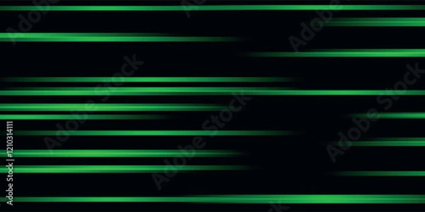 Fototapeta Abstract green lines, speed light effect. Illuminated traffic lanes.