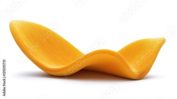 Fototapeta Abstract Yellow Wave Shape Sculpture for Modern Design Inspiration