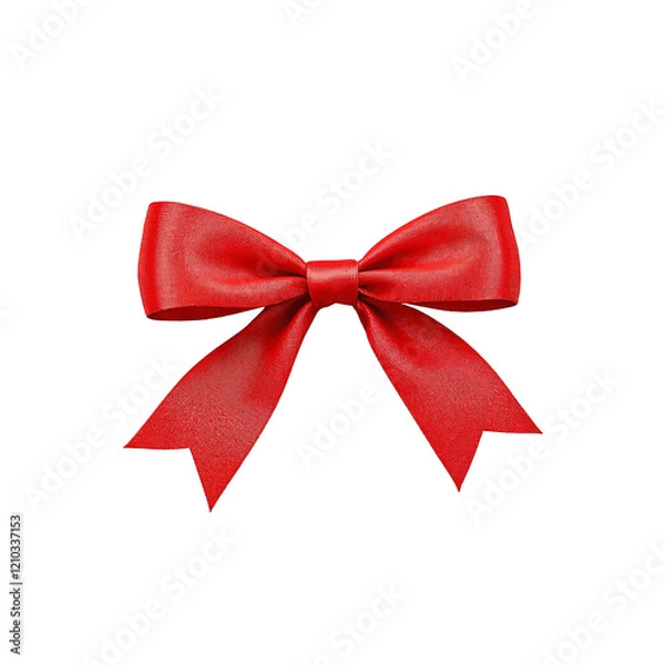 Fototapeta Elegant Red Ribbon Bow Isolated on White Background or Transparent Background, Png