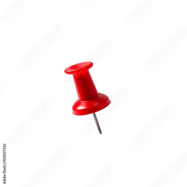 Fototapeta Red push pin isolated on transparent background