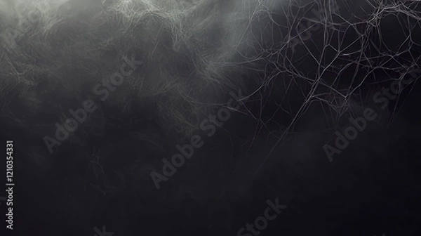 Fototapeta creepy cobweb background with dark fog, high detail, eerie and mysterious, spooky Halloween atmosphere, subtle and elegant design, atmospheric and rich
