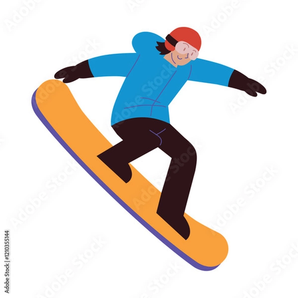 Obraz man playing snowboarding