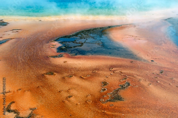 Fototapeta Liquid, Orange , Turquoise, Lava, Smoky, Graphic, Swirls