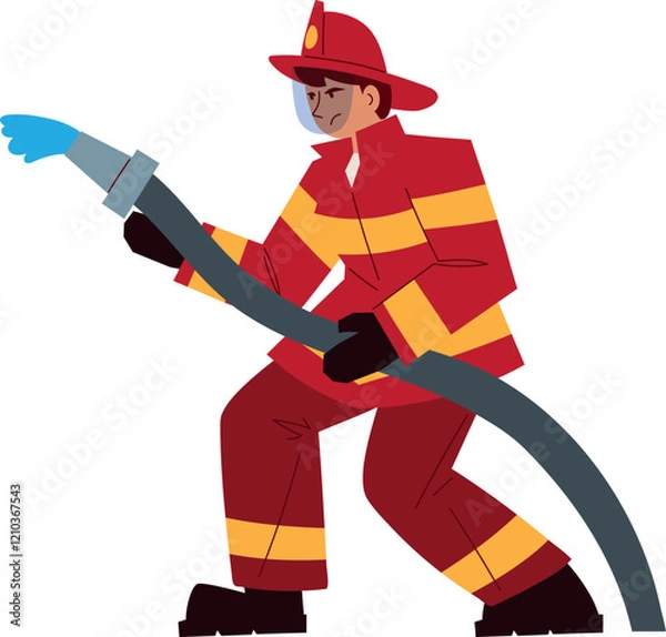 Obraz firefighter extinguishing fire