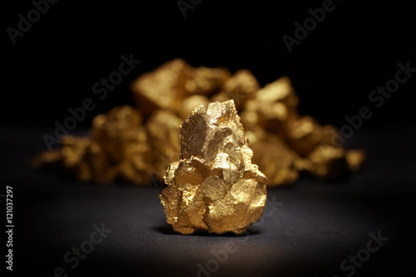 Fototapeta Closeup of big gold nugget
