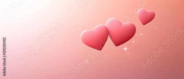 Fototapeta Light coral gradient with subtle light flares Valentine's day Background