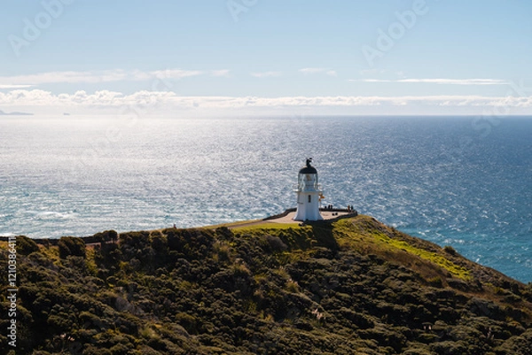 Obraz Cape Reinga Lighthouse at the norther most point of Nea Zealand during a sunny summer afternoon (North Island, New Zealand)