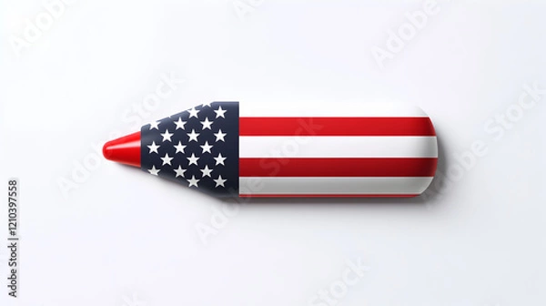 Fototapeta A minimalist design of a firecracker shaped like the American flag. Firecracker flag design.


