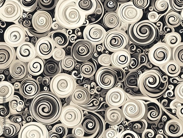Fototapeta Abstract swirling monochrome pattern design art