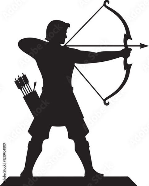 Fototapeta Archer icon silhouette vector with white background