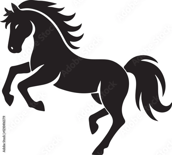 Obraz Horse icon silhouette vector with white background