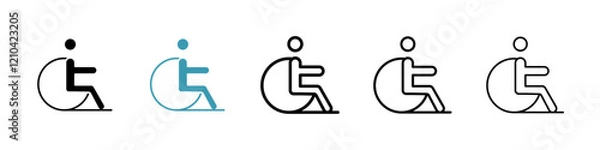 Fototapeta Disable icons vector pack in black and blue colors