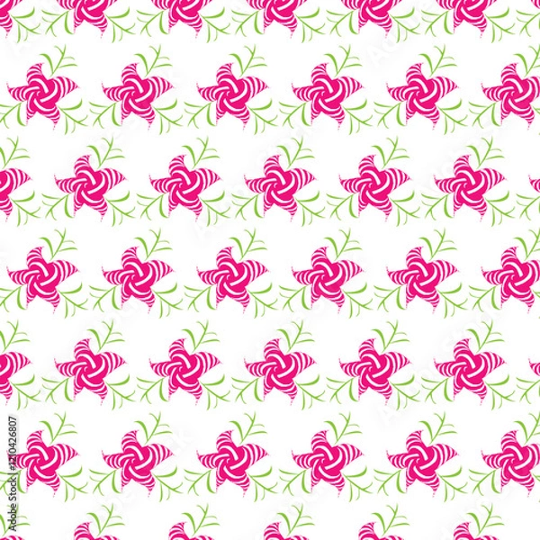 Fototapeta seamless pattern with pink flower