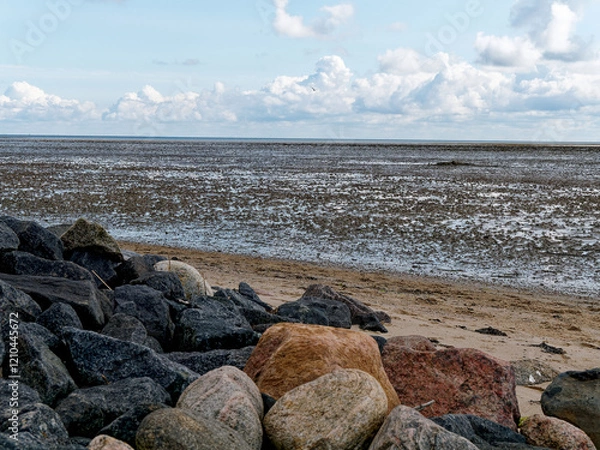 Fototapeta Wadden Sea on the island of Sylt, North Sea, Germany