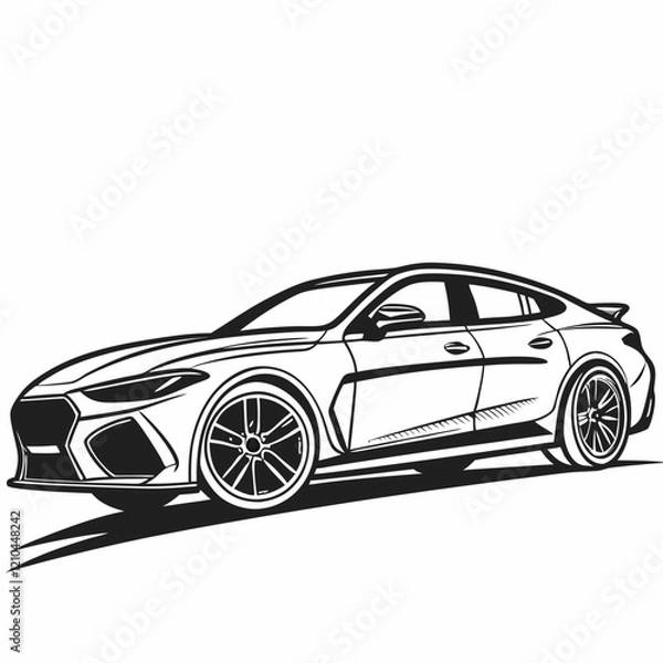 Obraz car vector silhouette black design white background