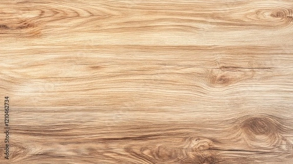 Fototapeta Detailed wooden surface showing the unique wood grain patterns and natural knots