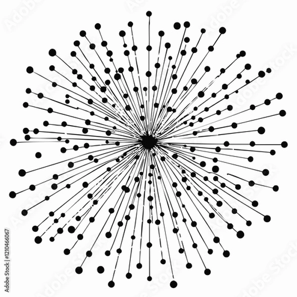 Obraz Abstract radial lines and dots pattern. Vector Image
